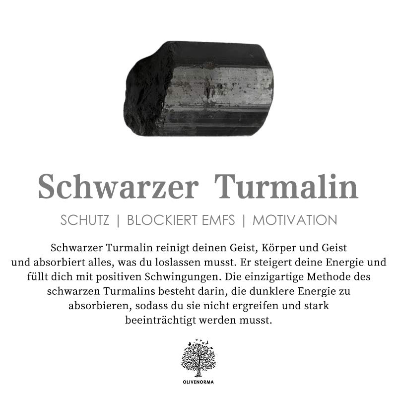 Olivenorma Weißer Jade mit Schwarzem Turmalin Blatt Orgon Pyramide 