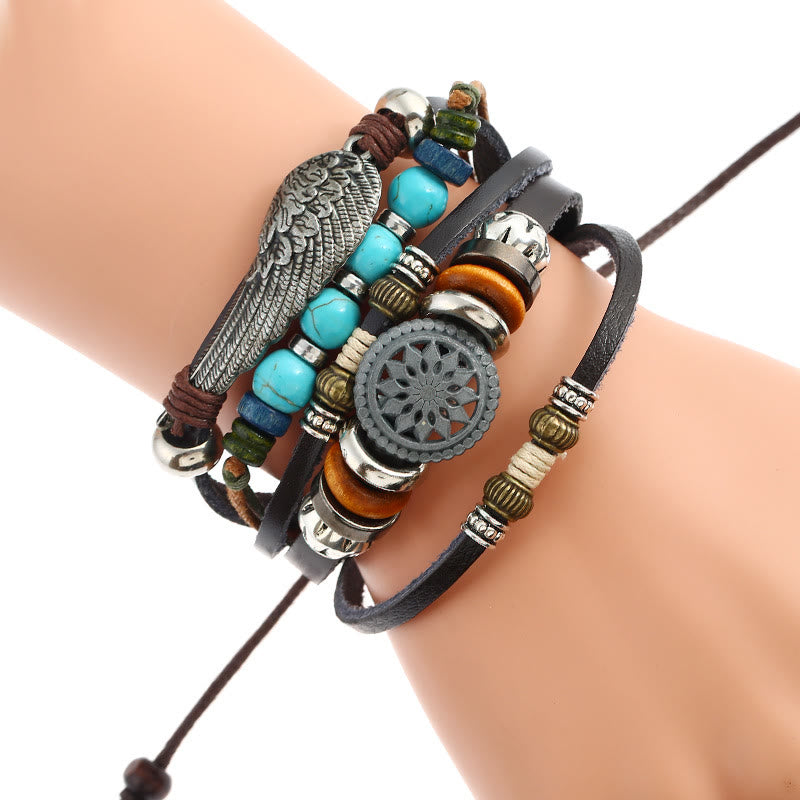 Olivenorma Punk Edelstein Mehrschichtiges Armband-Set