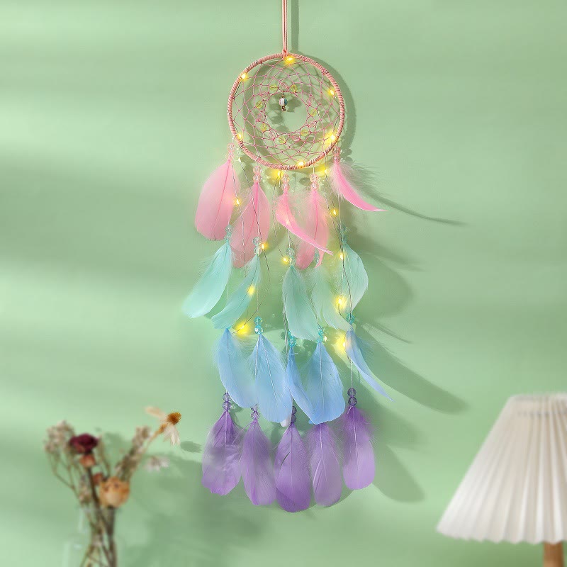 Olivenorma Fancy Bunte Dreamcatcher LED Licht Traumfänger