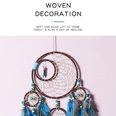 Olivenorma Boho Moon Dreamcatcher 5 Ringe Türkis Traumfänger