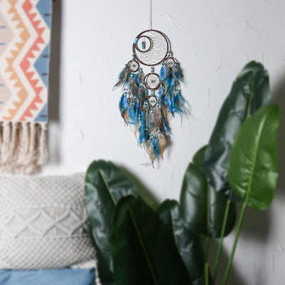 Olivenorma Boho Moon Dreamcatcher 5 Ringe Türkis Traumfänger