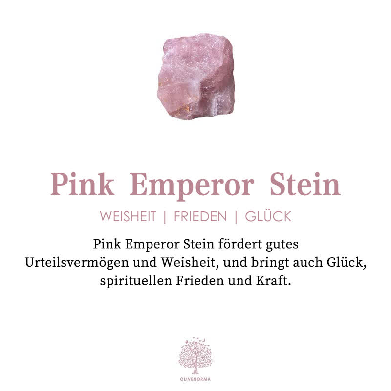 Olivenorma Natürliches Pink Emperor Stone Agalmatolith Wickelarmband