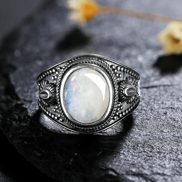 Olivenorma Nepal Exotischer Stil S925 Silber Natürlicher Edelstein Ring