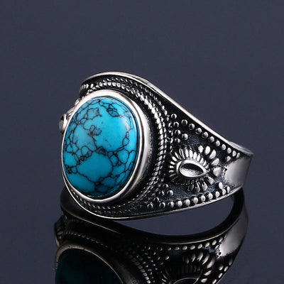 Olivenorma Nepal Exotischer Stil S925 Silber Natürlicher Edelstein Ring