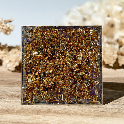 Olivenorma Amethyst Böser Blick Handgemachte Kristall Orgon-Pyramide