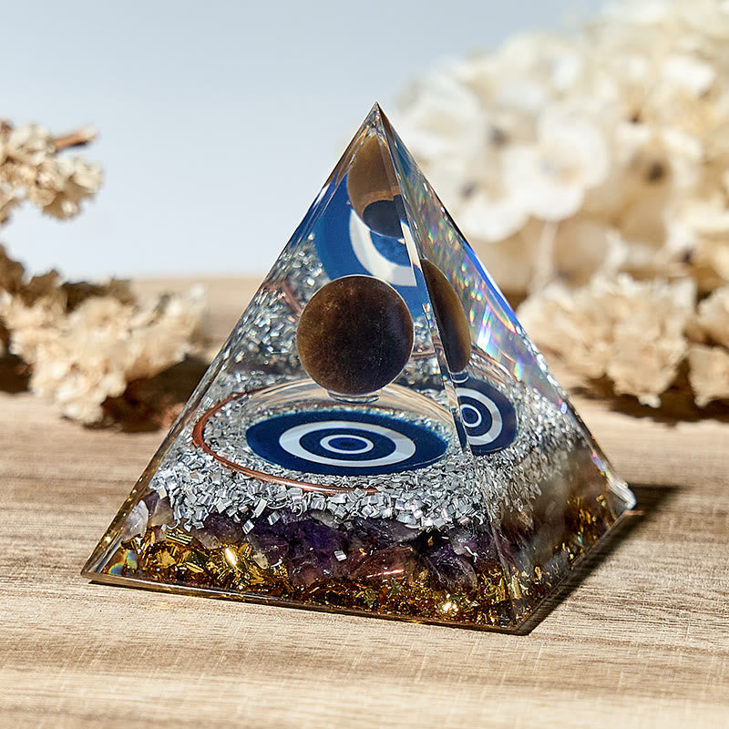 Olivenorma Böser Blick Symbol Natürliche Amethyst Orgon-Pyramide