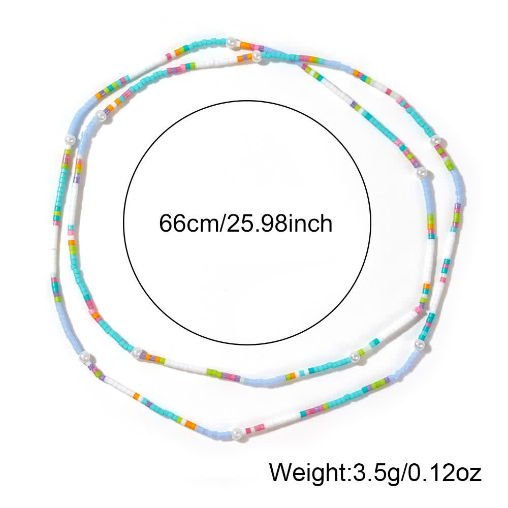 Olivenorma Mehrschichtiges Armband aus farbigen Reisperlen