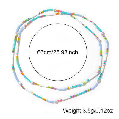 Olivenorma Mehrschichtiges Armband aus farbigen Reisperlen