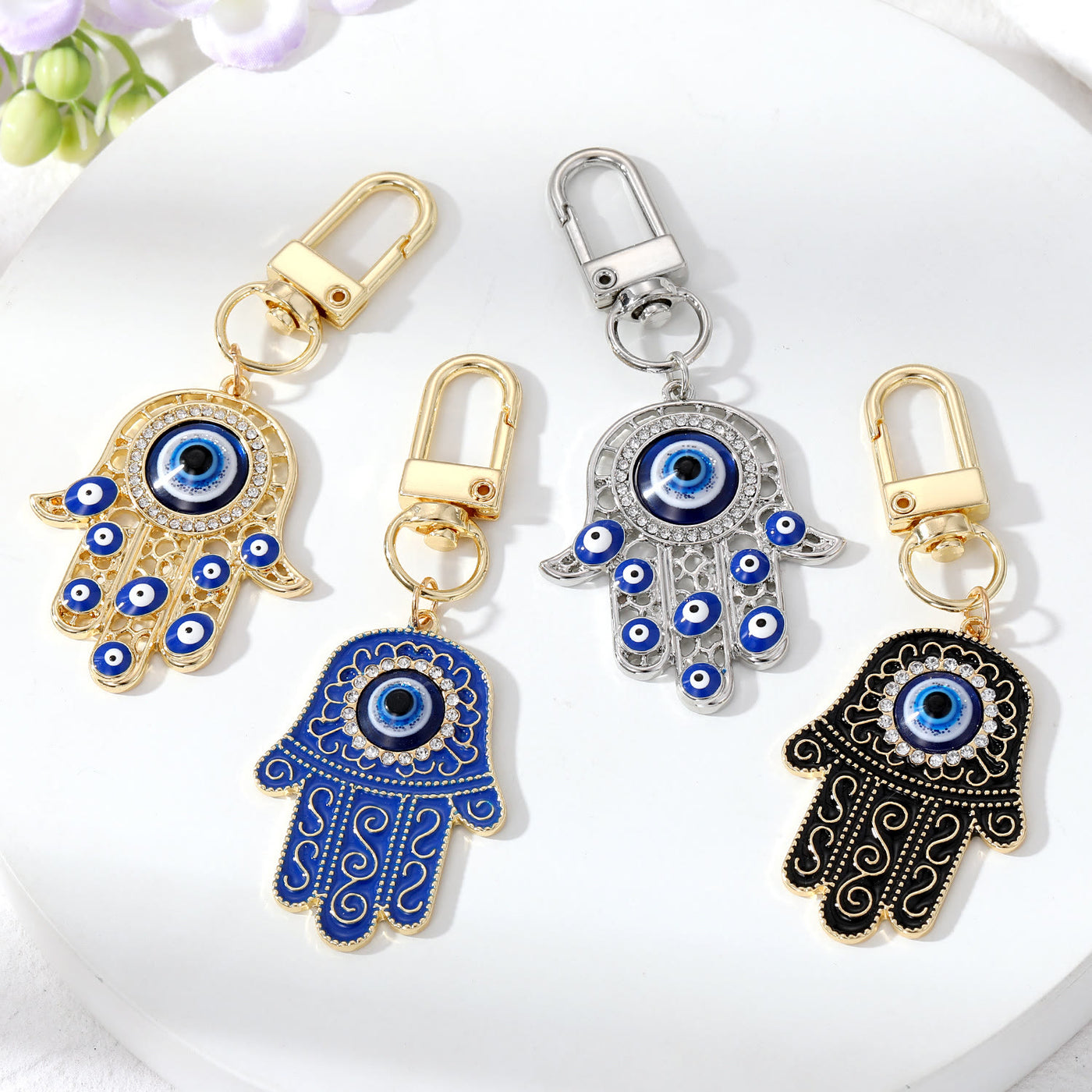 Olivenorma Evil Eye Hamsa Handschutz Schlüsselanhänger