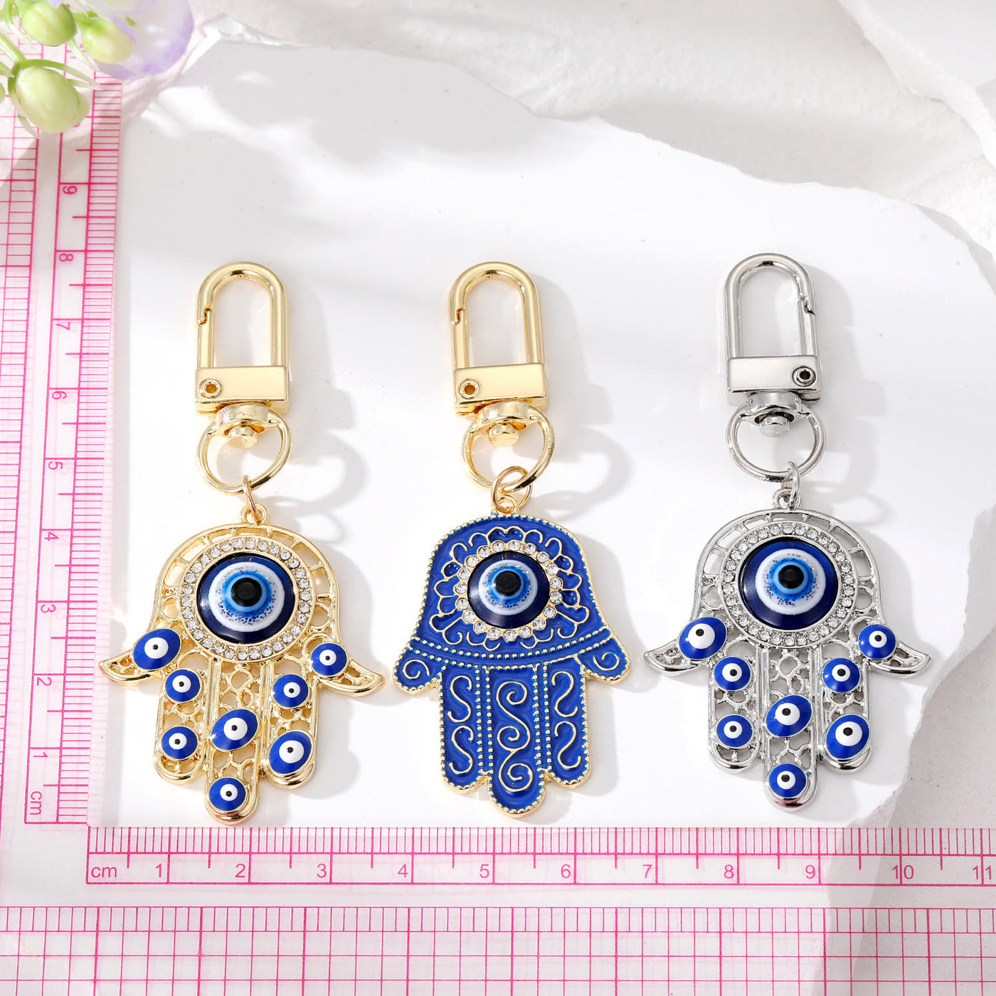 Olivenorma Evil Eye Hamsa Handschutz Schlüsselanhänger