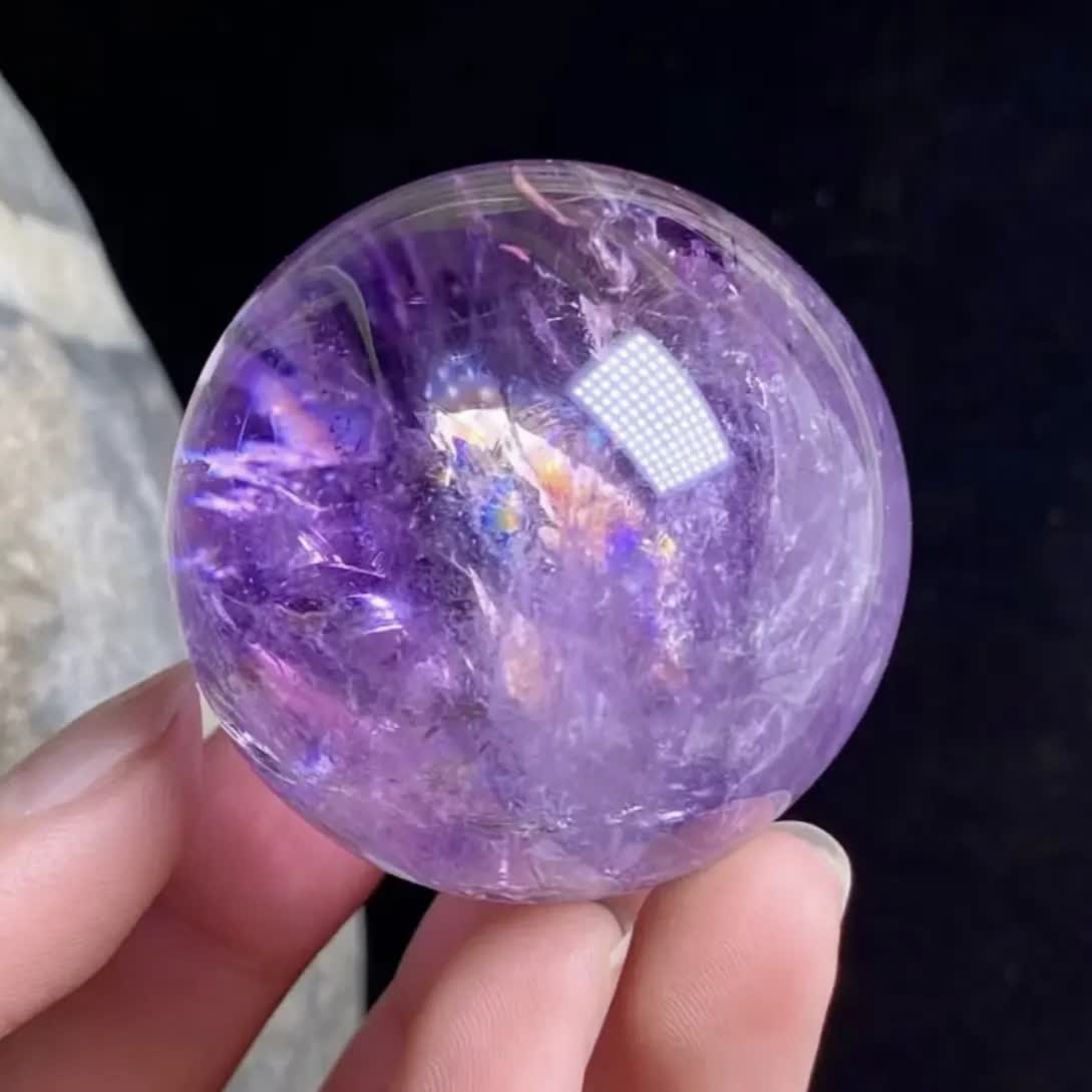 Olivenorma Natürliche Amethyst-Kristallkugel