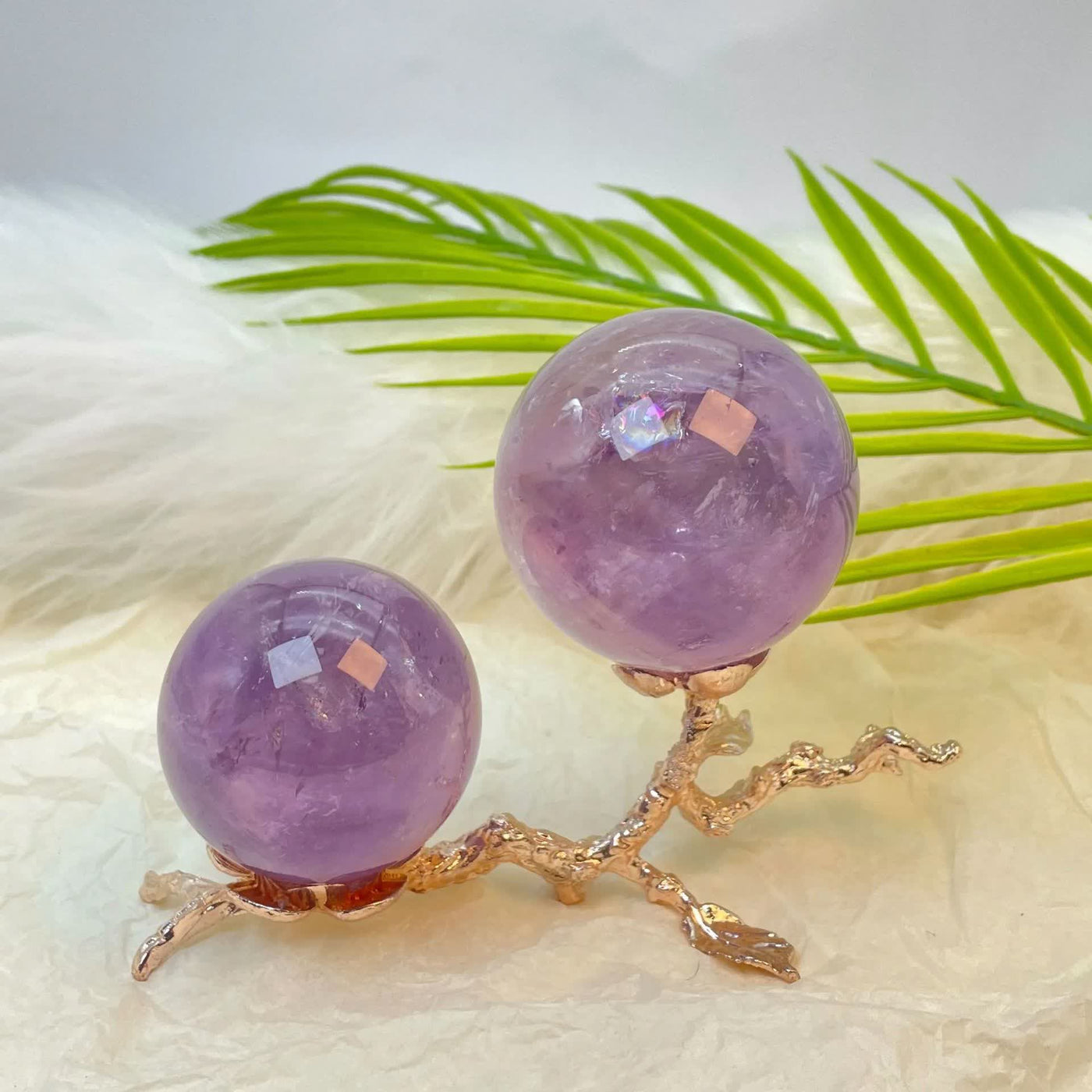 Olivenorma Natürliche Amethyst-Kristallkugel - image 4