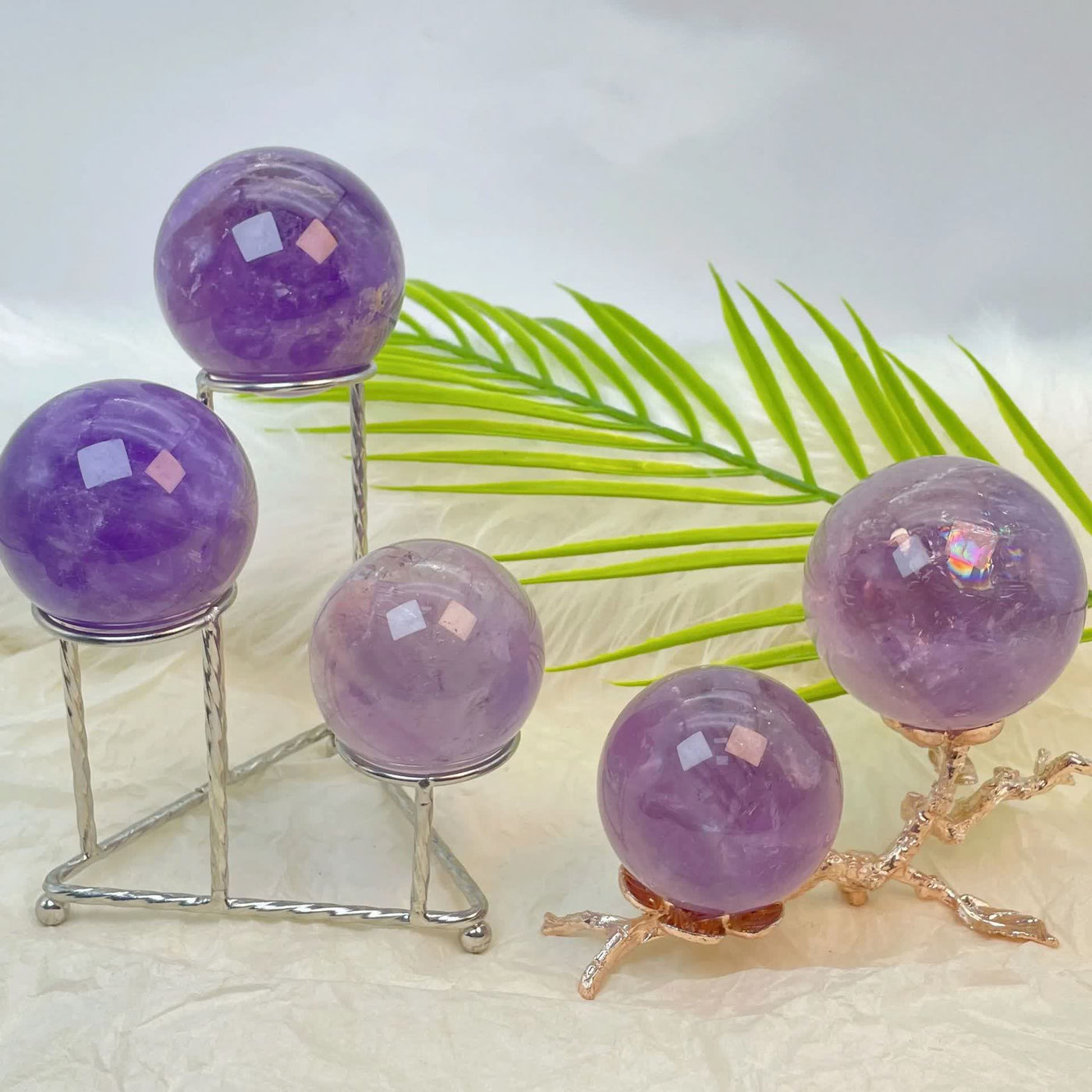 Olivenorma Natürliche Amethyst-Kristallkugel - image 5