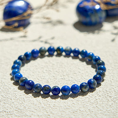 Olivenorma Armband aus natürlichen Lapislazuli-Perlen, 6 mm