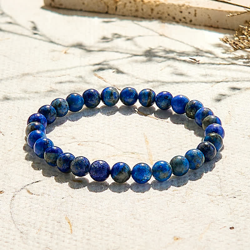 Olivenorma Armband aus natürlichen Lapislazuli-Perlen, 6 mm