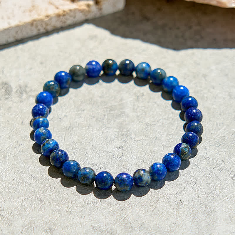 Olivenorma Armband aus natürlichen Lapislazuli-Perlen, 6 mm