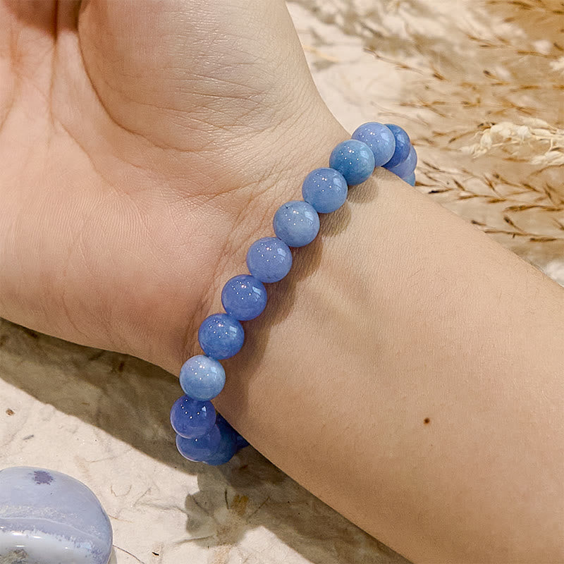 Olivenorma Armband mit Perlen aus natürlichem Aquamarin und heilenden Edelsteinen