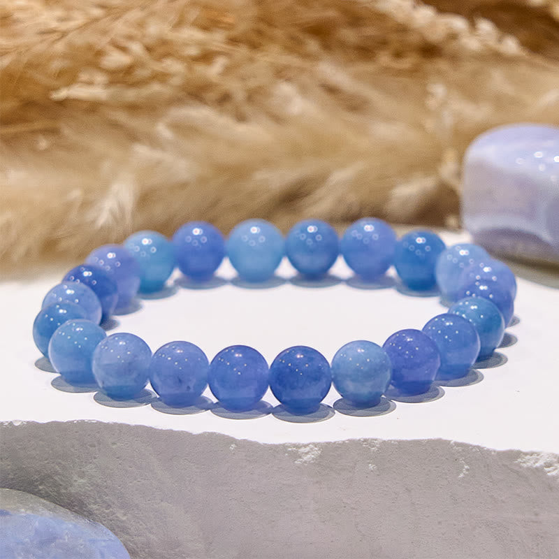 Olivenorma Armband mit Perlen aus natürlichem Aquamarin und heilenden Edelsteinen