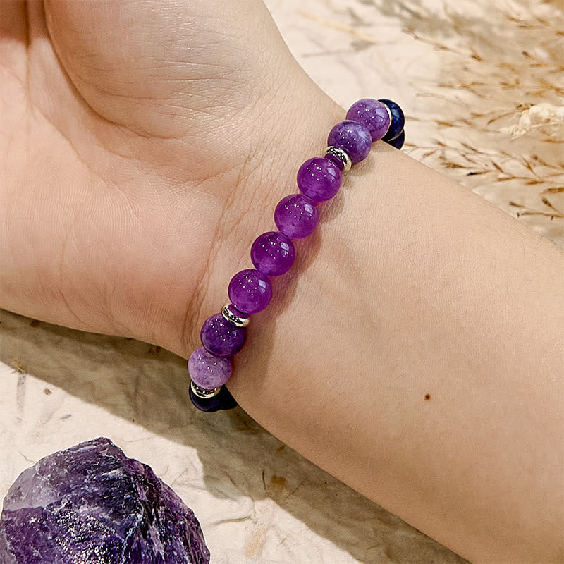 Olivenorma Amethyst Citrin Runde Edelstein Perlen Armband