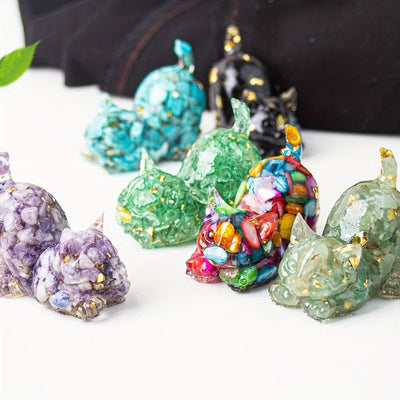 Olivenorma Verspielte Segens-Kristallkatzenfigur, Edelsteindekoration - image 75