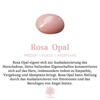 Olivenorma Armband mit Perlen aus natürlichem, klarem Kristall und rosa Opal-Labradorit 