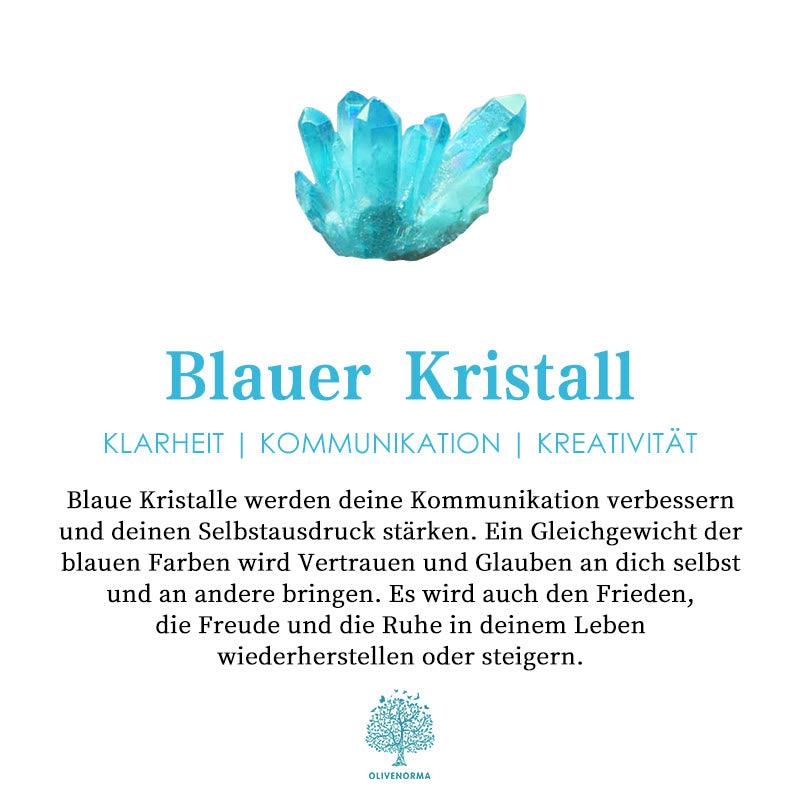 Olivenorma Armband mit Perlen aus blauem Kristall, Rosenquarz und Aquamarin 