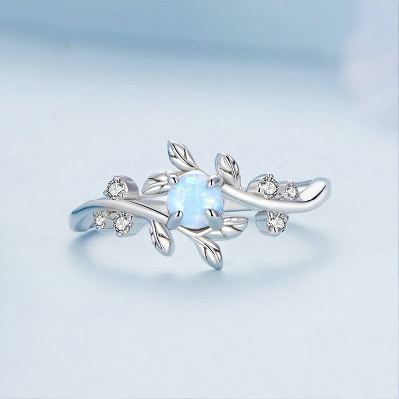 Olivenorma Opal Rankenförmiger 925 Sterling Silber Ring