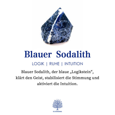 Olivenorma Orgon-Pyramide aus echtem Sodalith und Kyanit mit blauer Erde