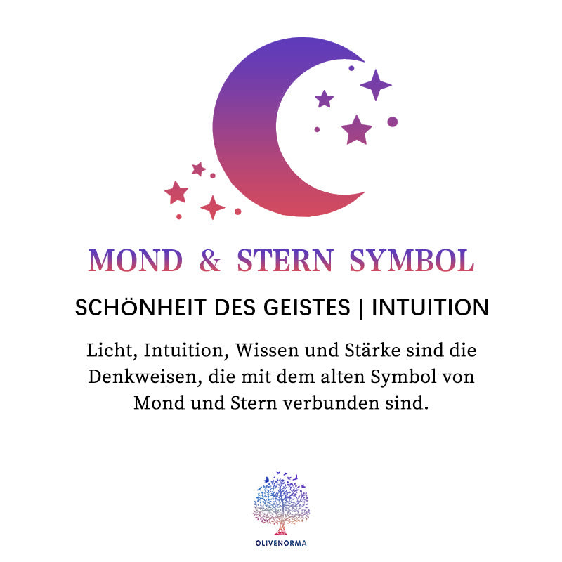 Olivenorma Armband mit Mond- und Sternanhänger aus Katzenaugenstein 