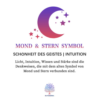 Olivenorma Armband mit Mond- und Sternanhänger aus Katzenaugenstein 