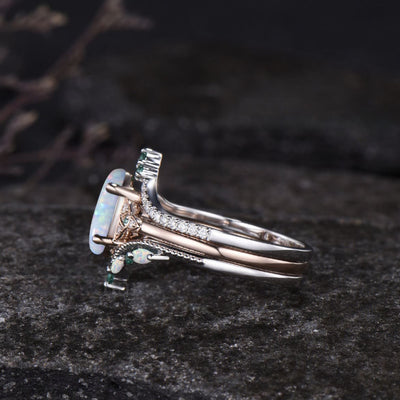 Olivenorma Eternal Glow Opal Versprechensring-Set