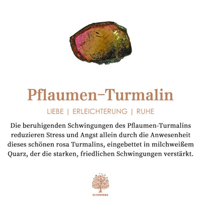 Olivenorma Armband mit natürlichen Turmalin-Quadraten 