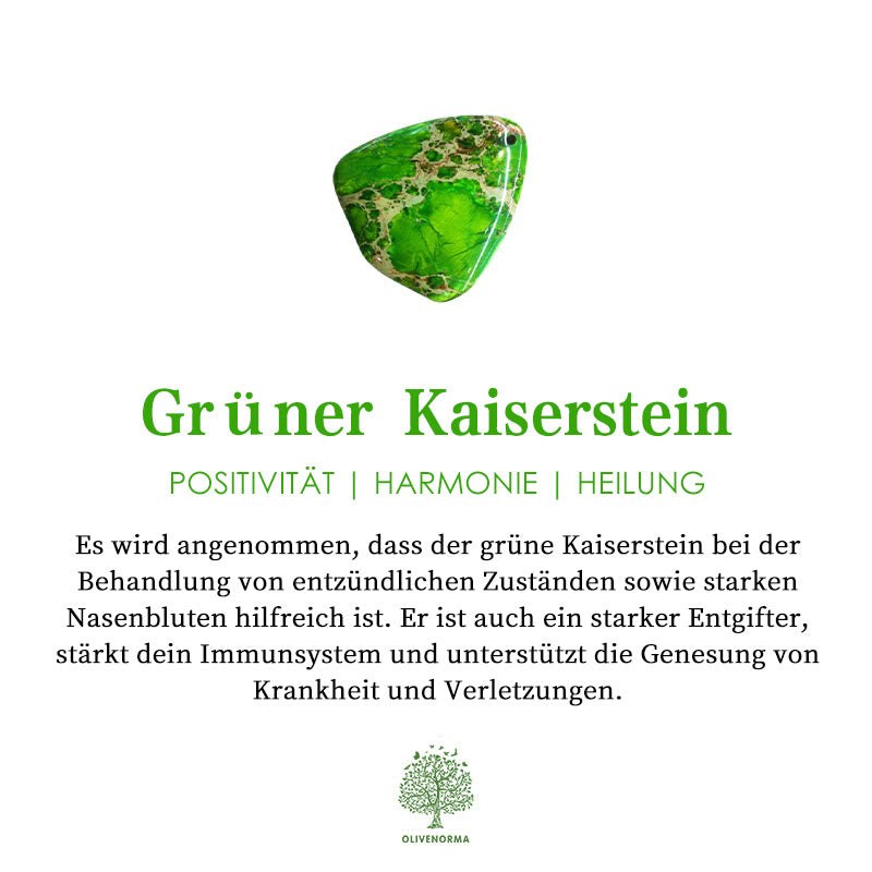 Olivenorma Türkis Grüner Kaiserstein Legierung Perlenarmband 