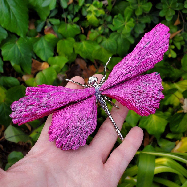 Olivenorma Galvanisierte Rose Rot Turmalin Libelle Edelstein Dekoration