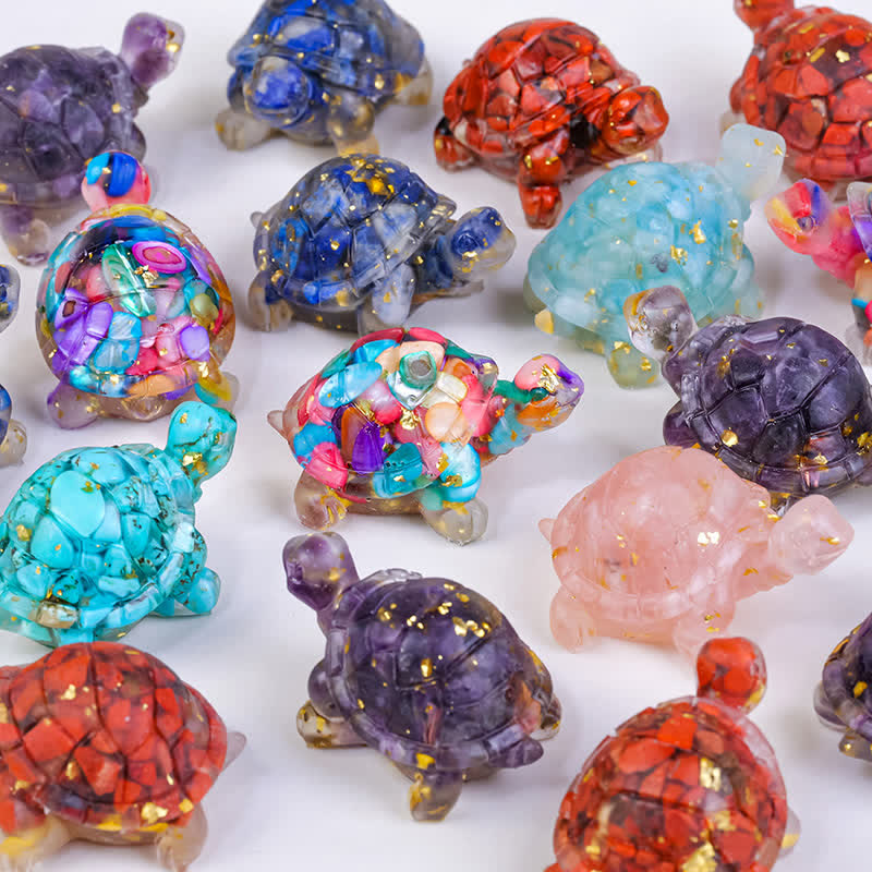 Olivenorma Kristallsplitter Kleiner Schildkröte Edelsteindekoration - image 1