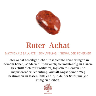 Olivenorma Kreuz Schwarzer Onyx &amp; Roter Achat Rosenkranzkette