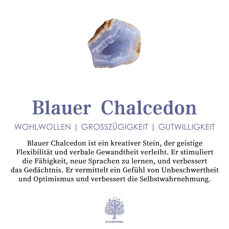 Olivenorma Natürliche Blauer Chalzedon Kies Epoxid Anhängerkette