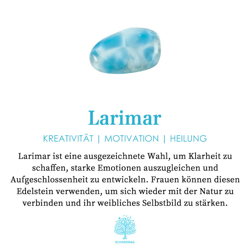 Olivenorma Larimar Türkis Zirkon Halskette Set