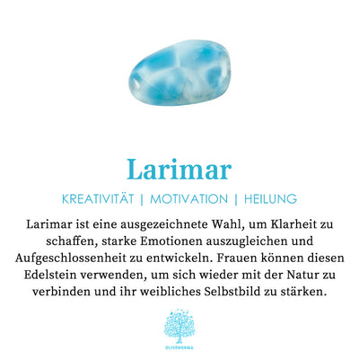 Olivenorma Larimar Türkis Zirkon Halskette Set