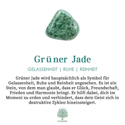 Olivenorma Blauer Kaiserstein Grüne Jade Perlenhalskette 