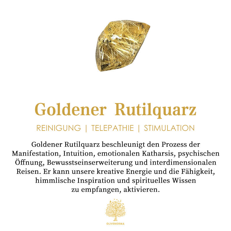 Olivenorma Gold-Rutilquarz-Triangelsymbol-Orgon-Halskette 