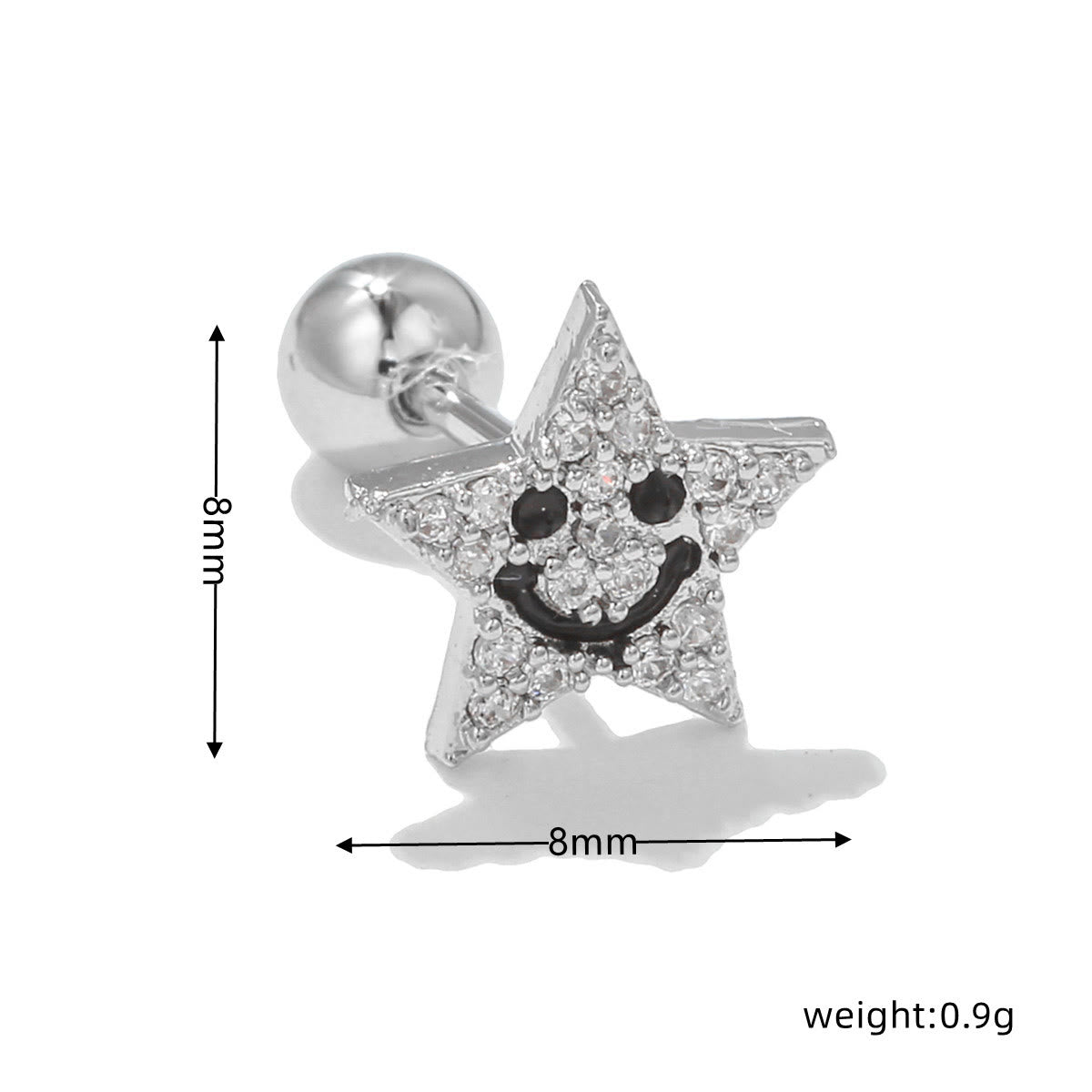 Olivenorma Ohrstecker mit eingelegtem Zirkonia und süßem Muster - image 18