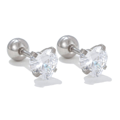 Olivenorma Ohrstecker aus Silber mit geometrischem Schliff und farbigen Zirkonia