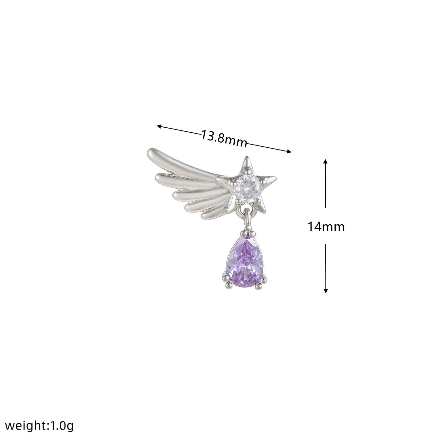 Olivenorma Herz-Ohrringe mit farbigem Zirkonia im Schmetterlingsschliff - image 18