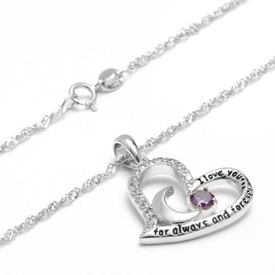 Olivenorma Halskette mit Geburtssteinen, S925 Silber, „Ich liebe dich für immer und ewig“ - image 17