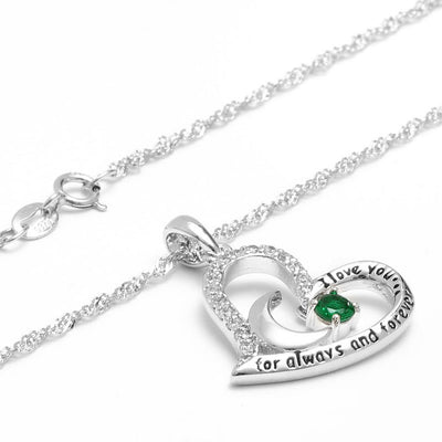 Olivenorma Halskette mit Geburtssteinen, S925 Silber, „Ich liebe dich für immer und ewig“ - image 16