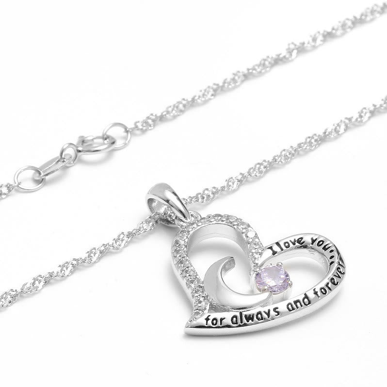 Olivenorma Halskette mit Geburtssteinen, S925 Silber, „Ich liebe dich für immer und ewig“ - image 15
