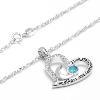 Olivenorma Halskette mit Geburtssteinen, S925 Silber, „Ich liebe dich für immer und ewig“ - image 18