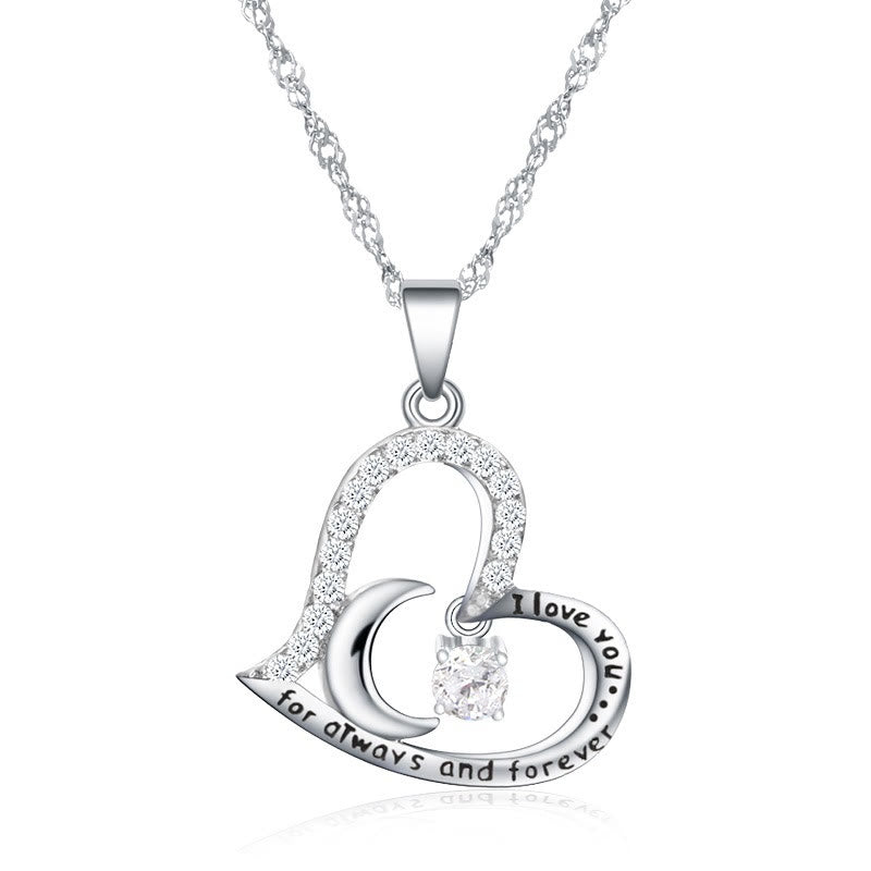 Olivenorma Halskette mit Geburtssteinen, S925 Silber, „Ich liebe dich für immer und ewig“ - April-Simulierter Diamant - image 4