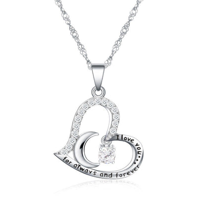 Olivenorma Halskette mit Geburtssteinen, S925 Silber, „Ich liebe dich für immer und ewig“ - April-Simulierter Diamant - image 4